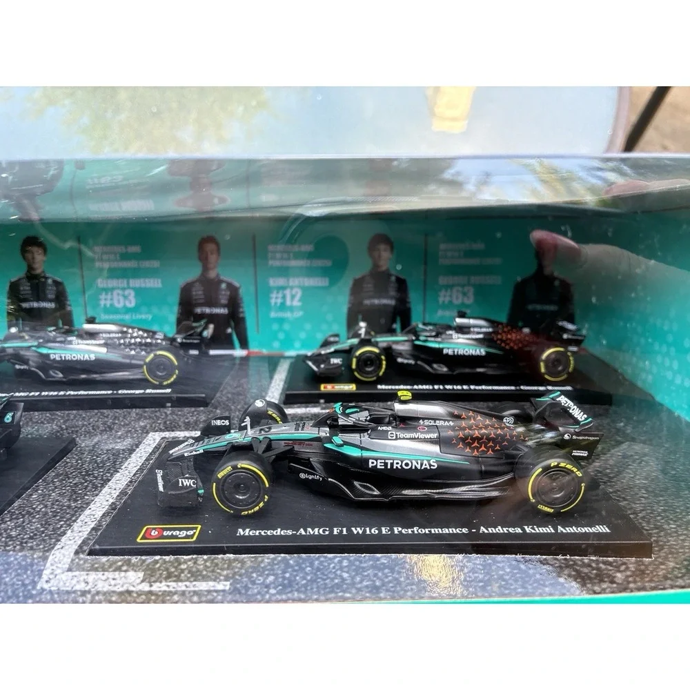 Burago 1:43 Scale Mercedes Benz Formula F1 Die Cast Racing Car 6-pack Set New